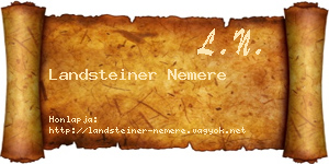 Landsteiner Nemere névjegykártya